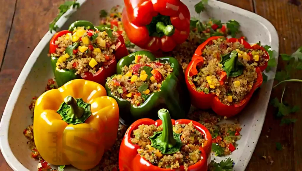 فلفل دلمه ای شکم پر کینوا