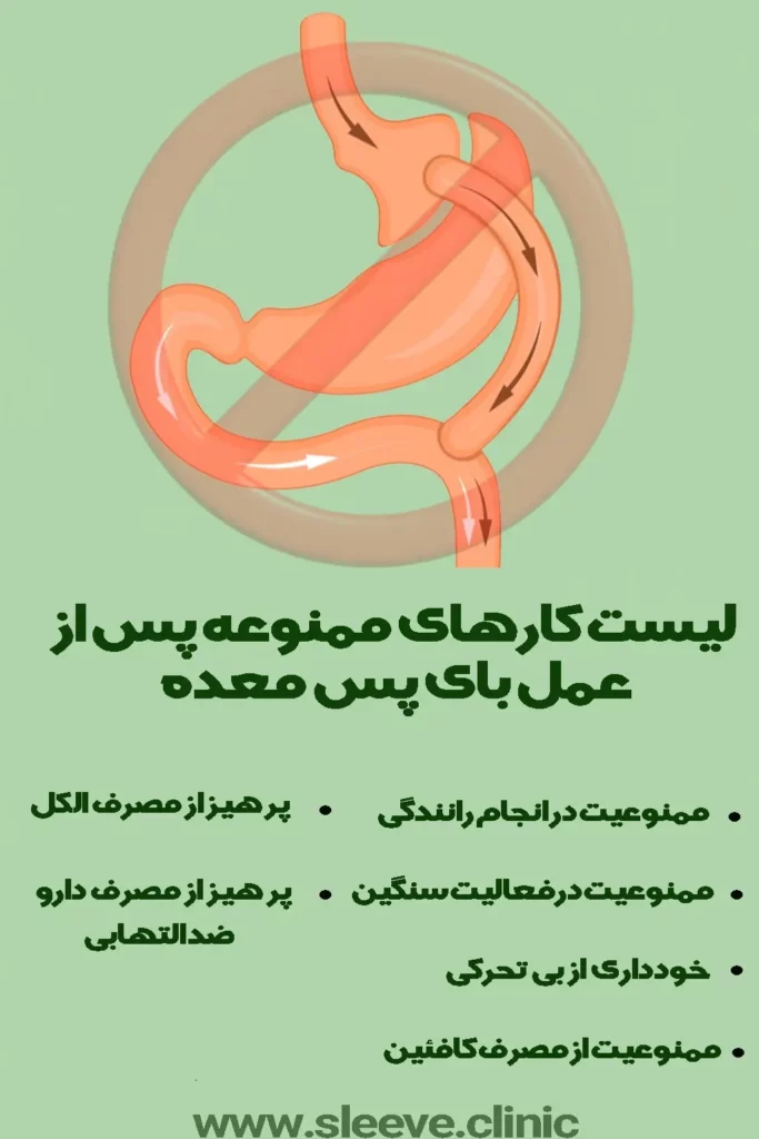 لیست کارهای ممنوعه پس از عمل اسلیو معده